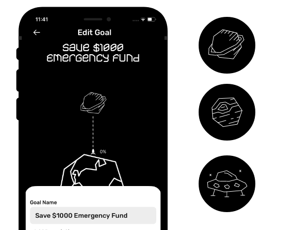 Space Theamed Goal Tracker